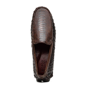 Marco Di Milano Alba Tabacco Ostrich Quill / Leg Driving Loafers - Dudes Boutique