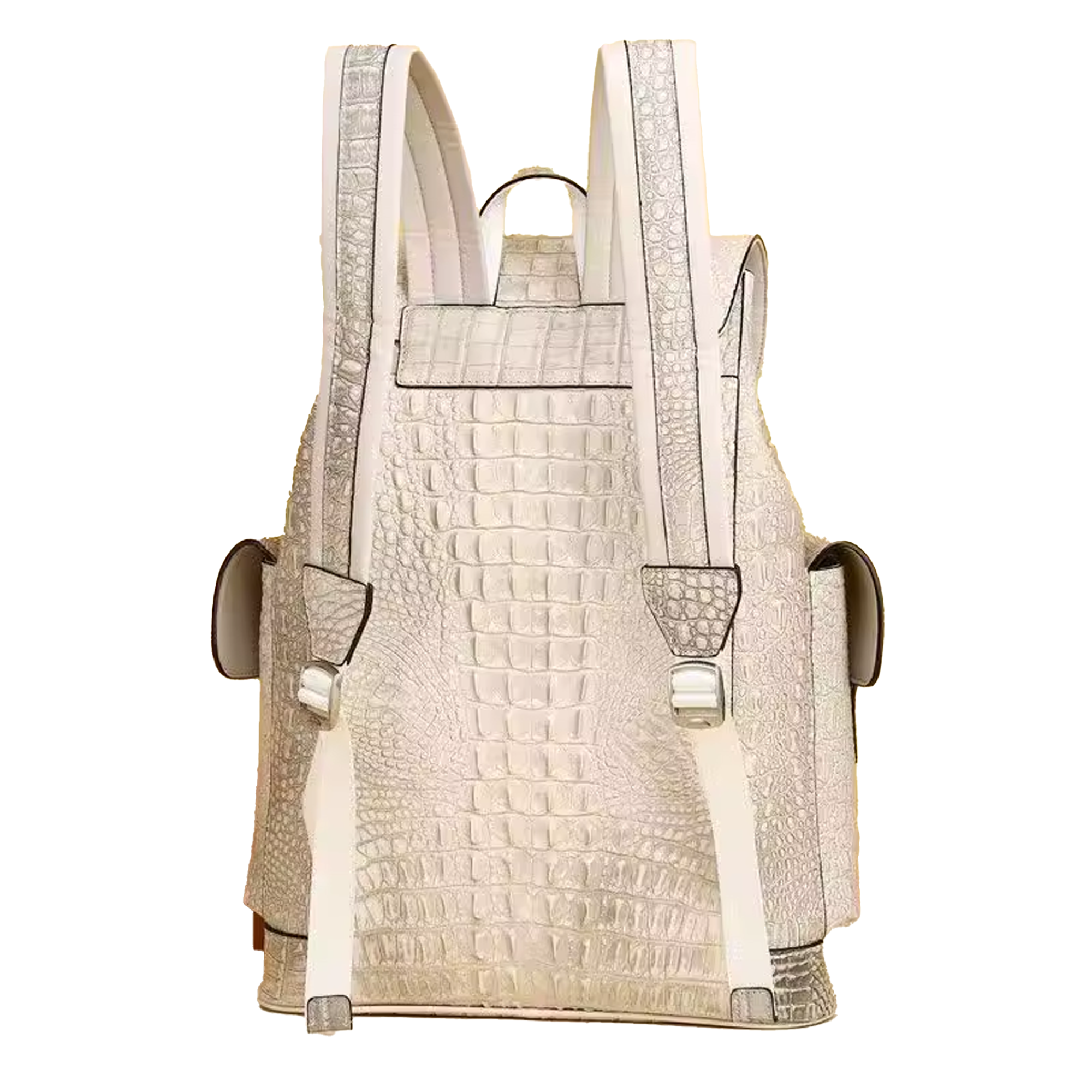 Kashani Albino Embossed Hornback Alligator Rucksack