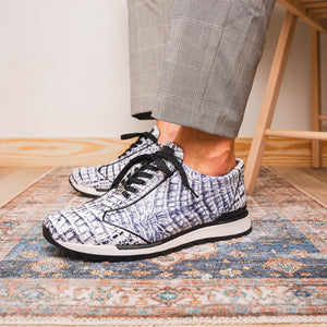 Marco Di Milano Alonzo Newspaper All Over Caiman Crocodile Sneakers - Dudes Boutique