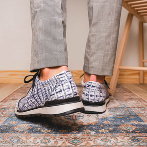 Marco Di Milano Alonzo Newspaper All Over Caiman Crocodile Sneakers - Dudes Boutique