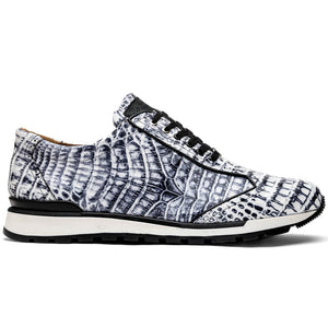 Marco Di Milano Alonzo Newspaper All Over Caiman Crocodile Sneakers - Dudes Boutique