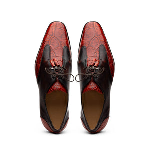 Marco Di Milano Anzio Black Cherry Alligator & Calfskin Dress Shoes - Dudes Boutique