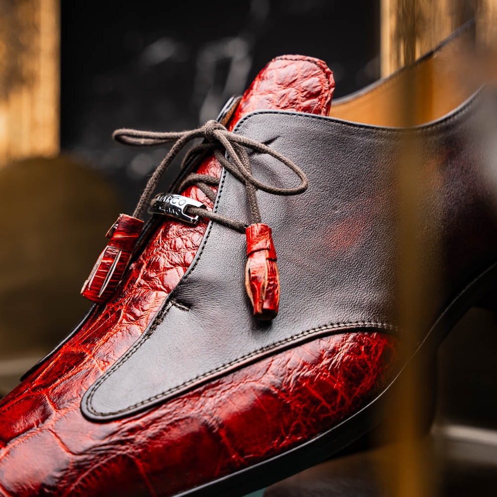 Marco Di Milano Anzio Cognac Alligator & Calfskin Dress Shoes - Dudes Boutique