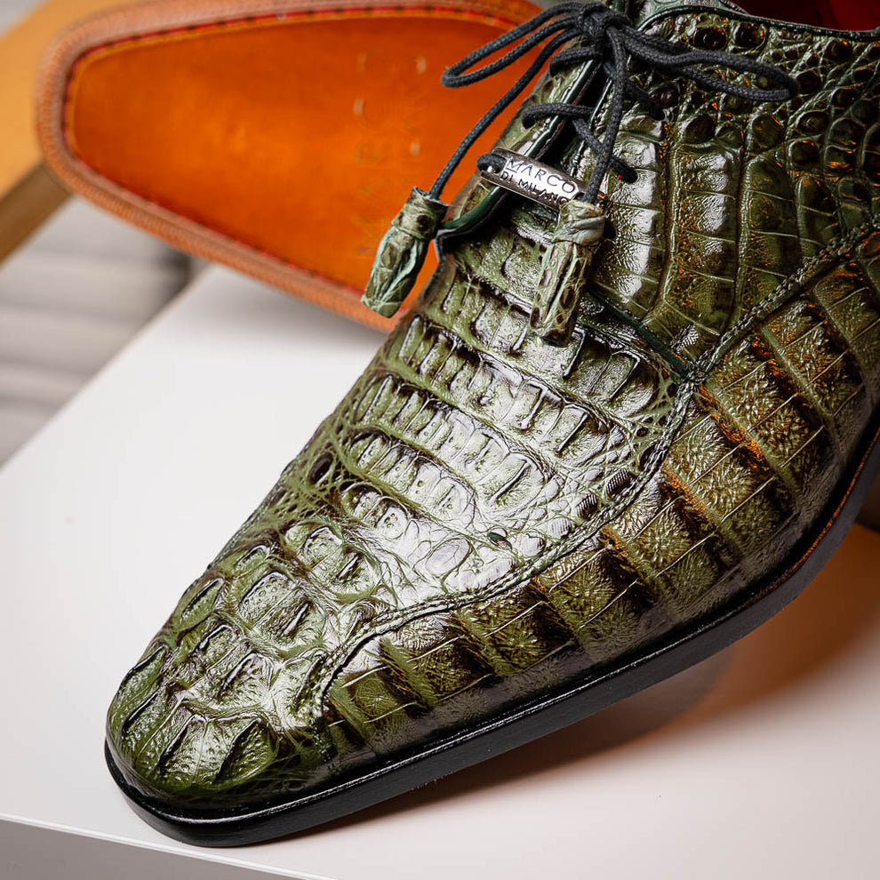 Marco Di Milano Apricena Woodgreen Caiman Crocodile Dress Shoes - Dudes Boutique