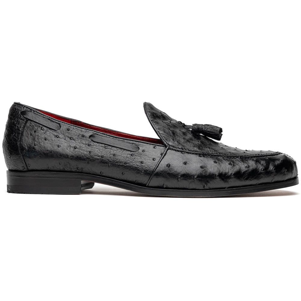 Marco Di Milano Aubiere Black Ostrich Quill Tassel Loafers - Dudes Boutique