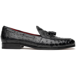 Marco Di Milano Aubiere Black Ostrich Quill Tassel Loafers - Dudes Boutique