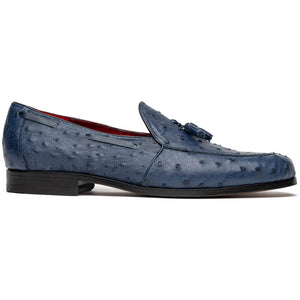 Marco Di Milano Aubiere Navy Ostrich Quill Tassel Loafers - Dudes Boutique