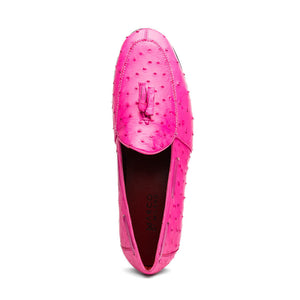 Marco Di Milano Aubiere Pink Ostrich Quill Tassel Loafers - Dudes Boutique
