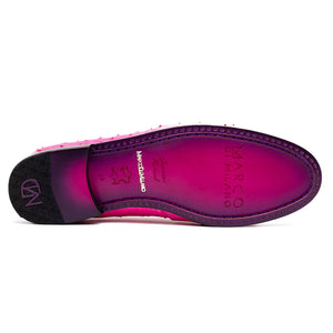 Marco Di Milano Aubiere Pink Ostrich Quill Tassel Loafers - Dudes Boutique