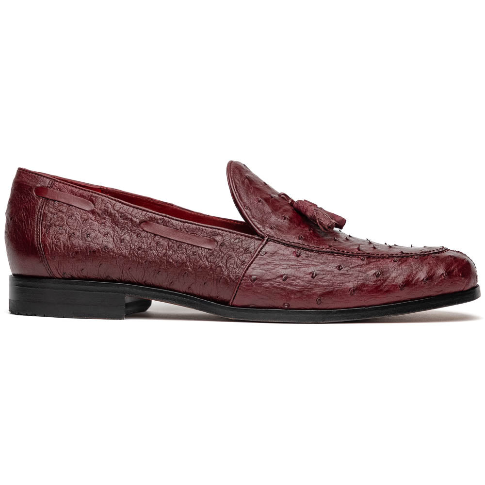 Marco Di Milano Aubiere Wine Ostrich Quill Tassel Loafers - Dudes Boutique