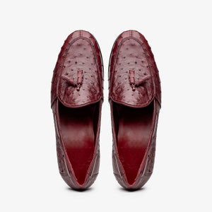 Marco Di Milano Aubiere Wine Ostrich Quill Tassel Loafers - Dudes Boutique
