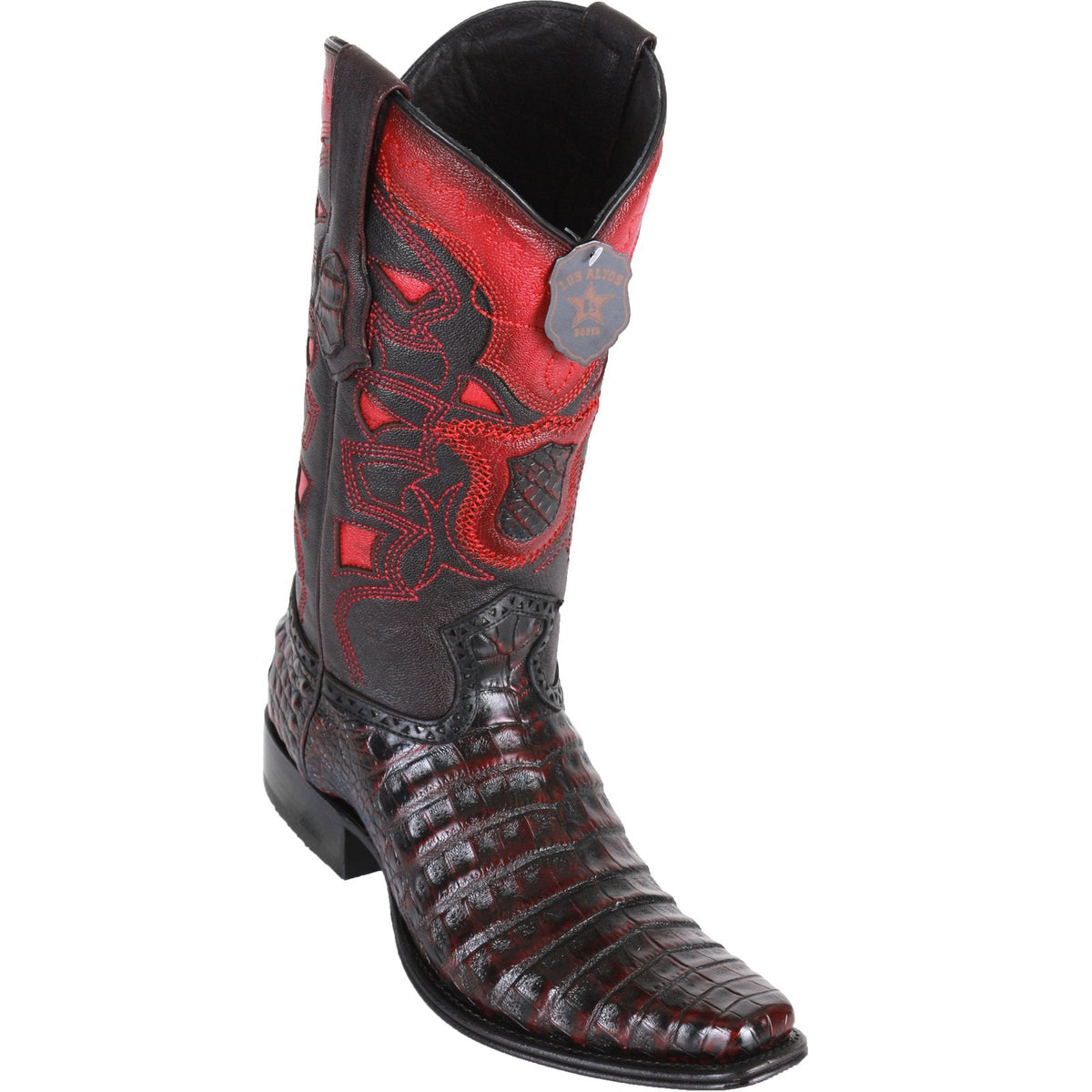Los Altos Black Cherry Caiman Belly European Toe Cowboy Boots - Dudes Boutique