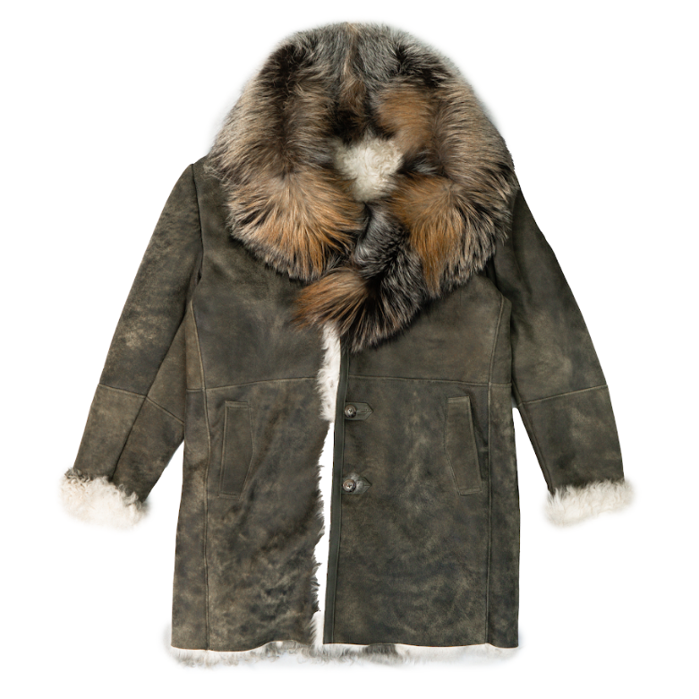 Fox fur lined coat sales