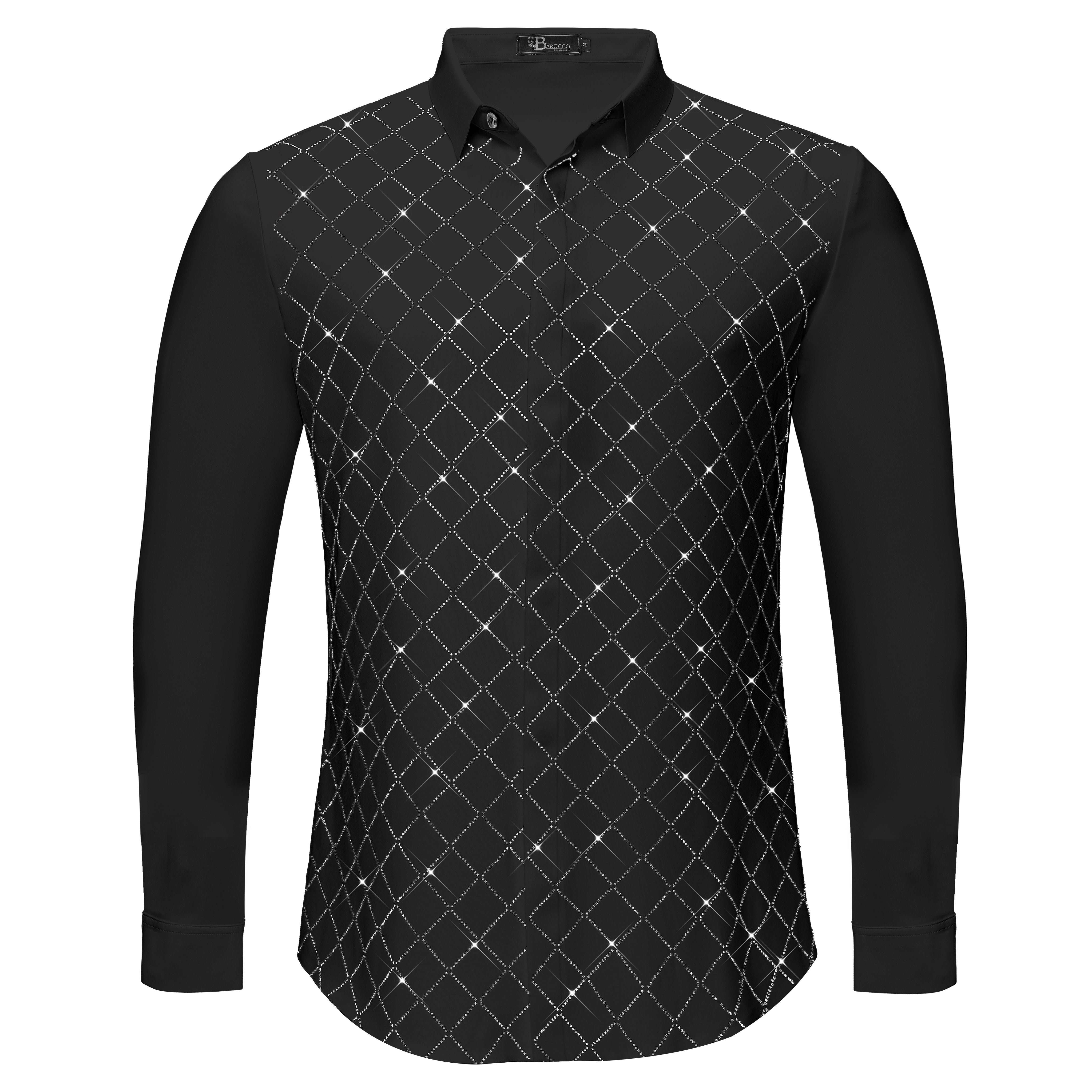 Electric Aura Button-Up Shirt BLACK/SILVER - Dudes Boutique