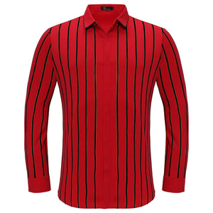Boss Authority Button-Up Shirt RED - Dudes Boutique