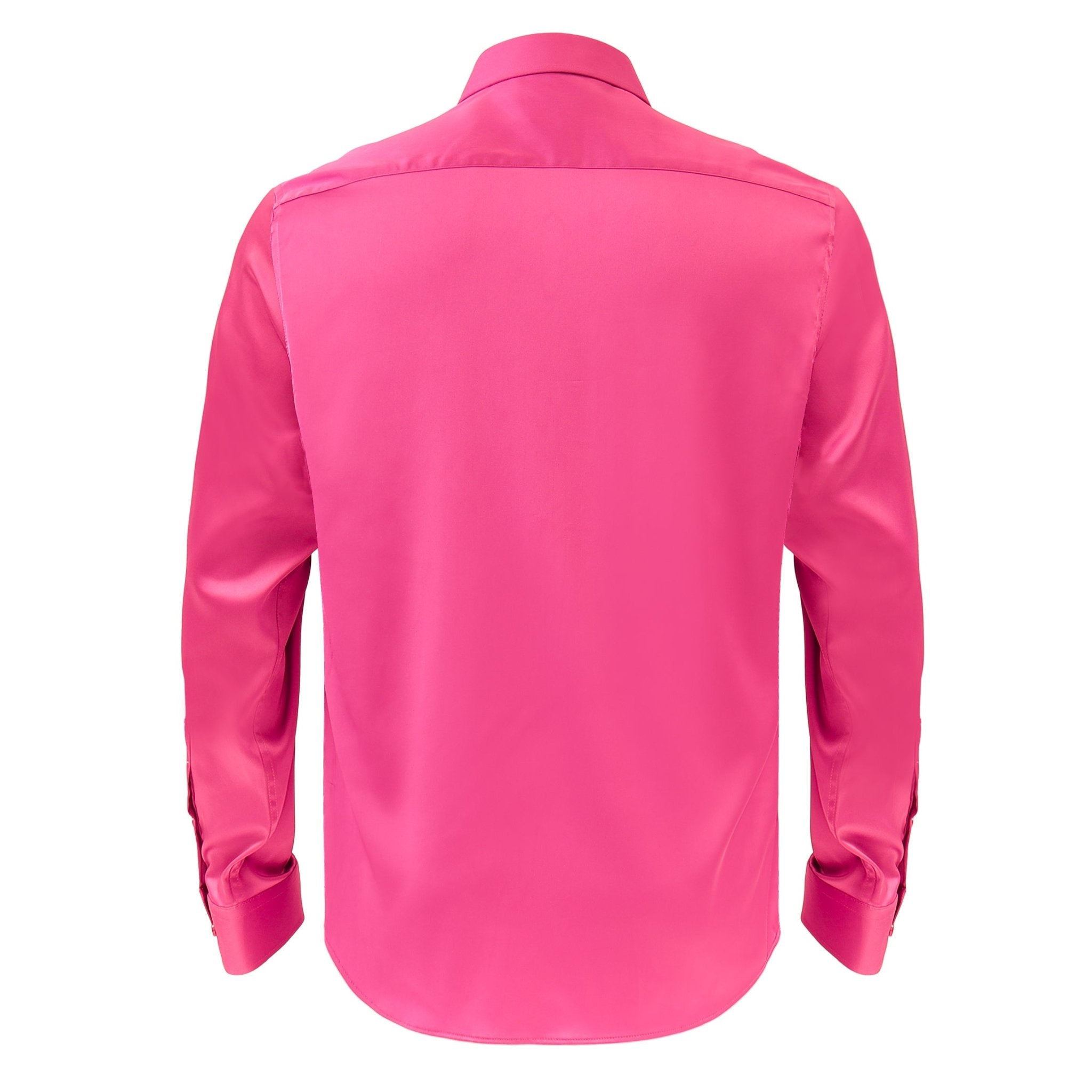 Barocco Luxe Satin Stretch Shirt FUCHSIA - Dudes Boutique