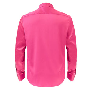 Barocco Luxe Satin Stretch Shirt FUCHSIA - Dudes Boutique