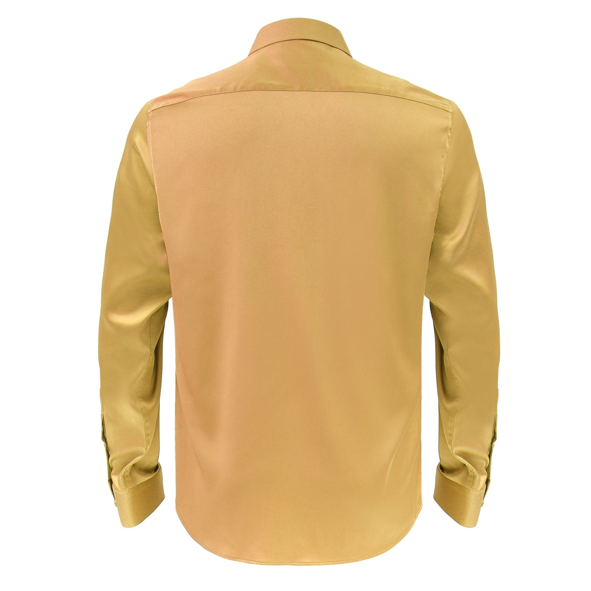Barocco Luxe Satin Stretch Shirt GOLD - Dudes Boutique