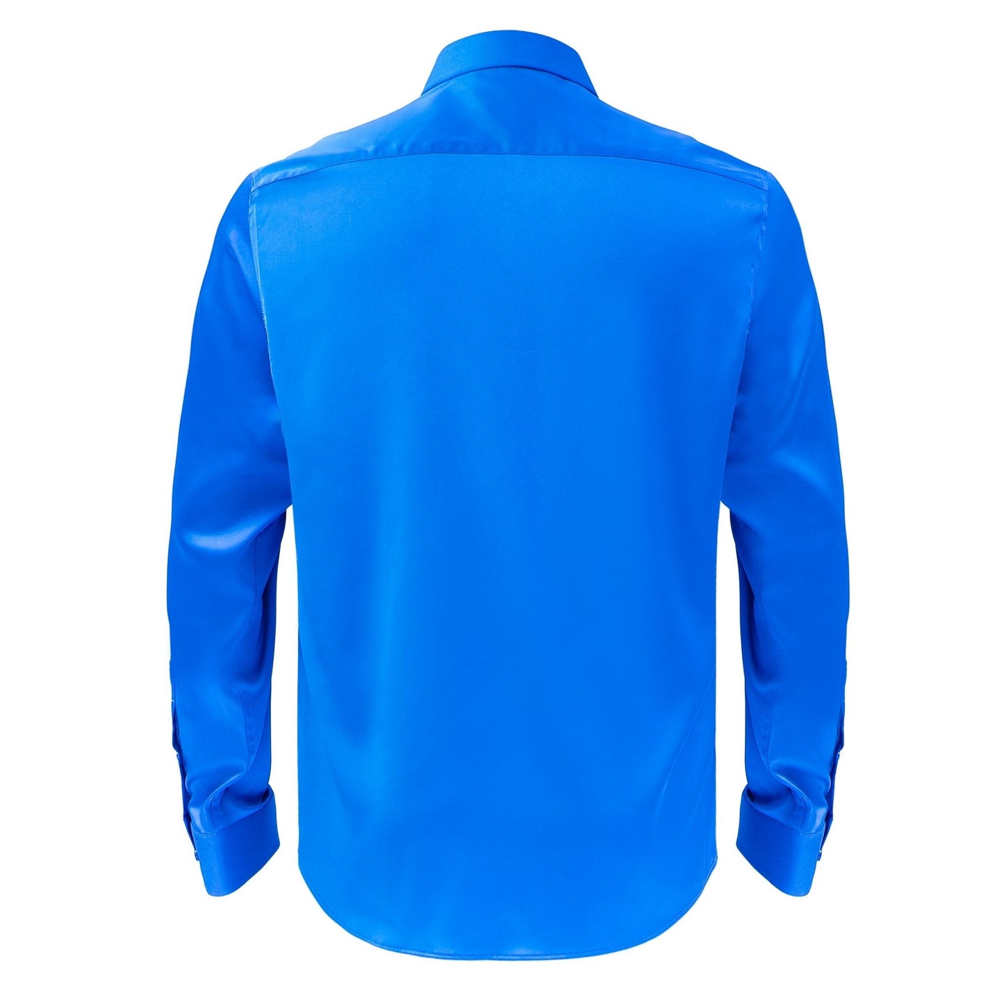 Barocco Luxe Satin Stretch Shirt ROYAL - Dudes Boutique