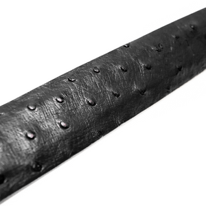 Los Altos Black Ostrich Quill Belt with Metal Buckle - Dudes Boutique