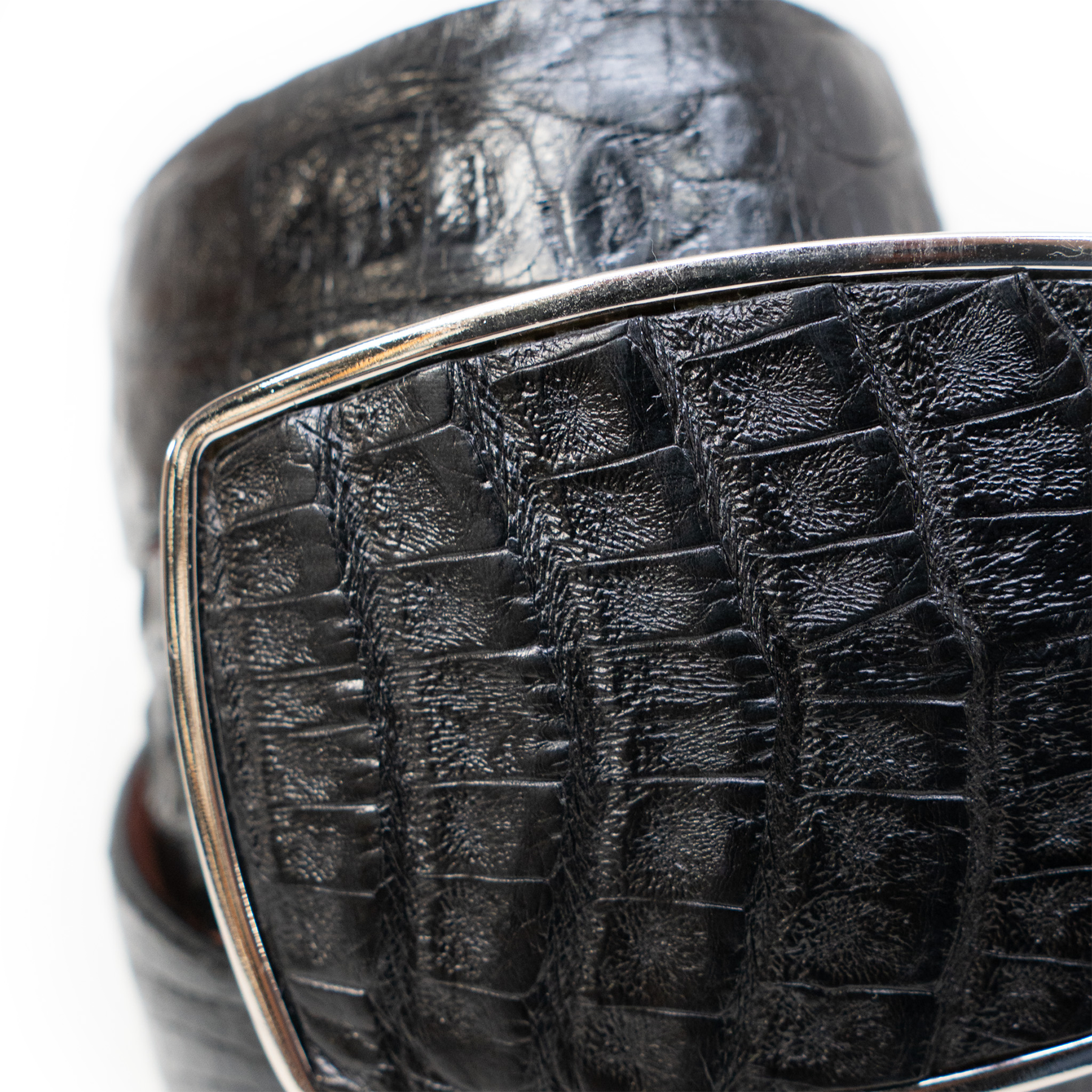 Los Altos Black Crocodile Belt with Metal Buckle - Dudes Boutique