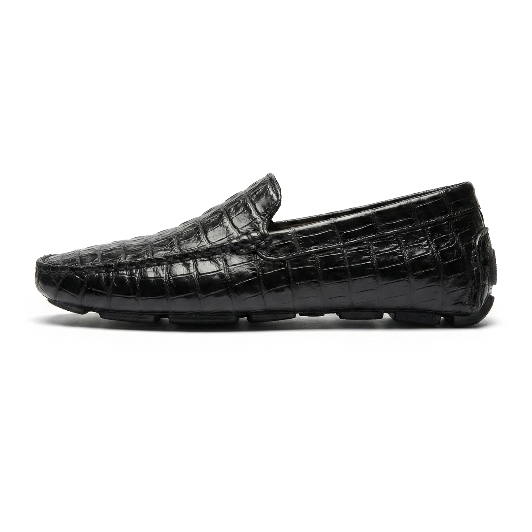 Calzoleria Toscana Black Belly Crocodile Loafers