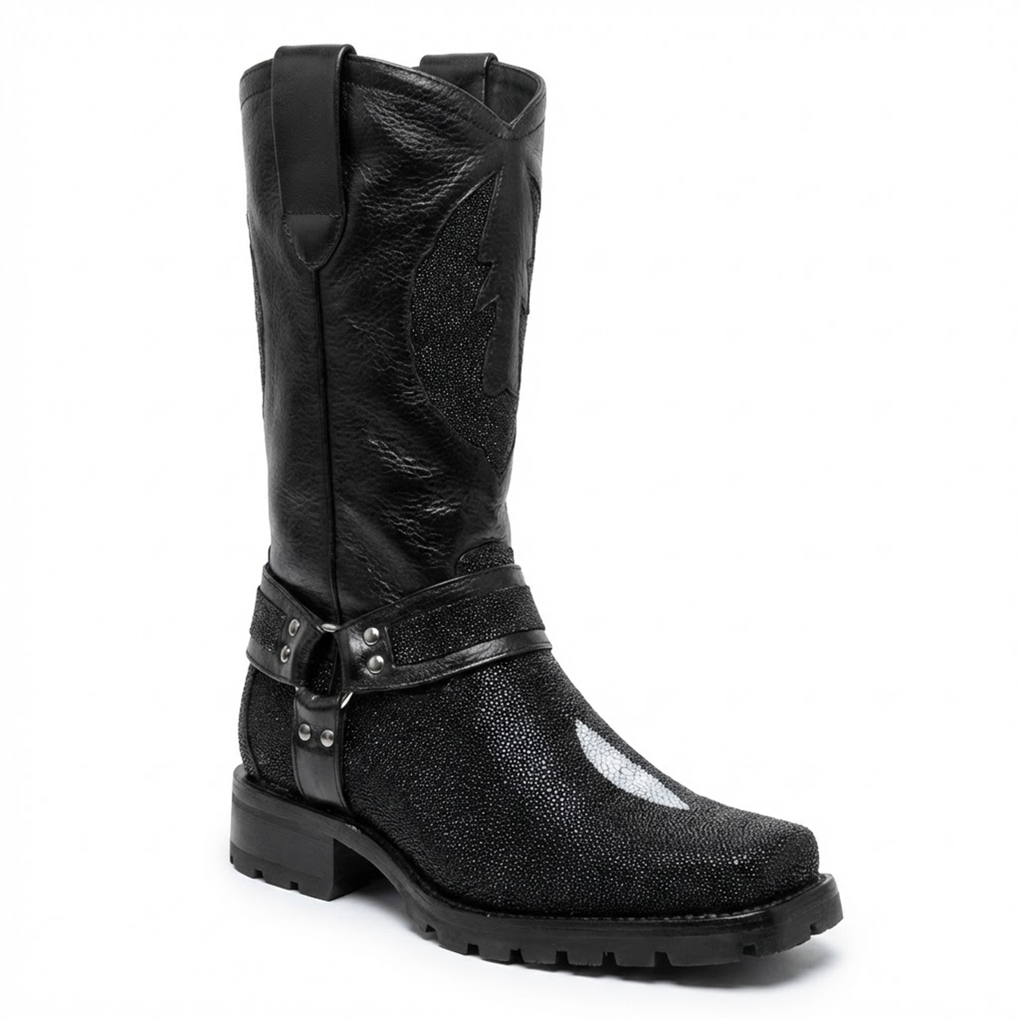 Los Altos Single Stone Stingray Biker Boots