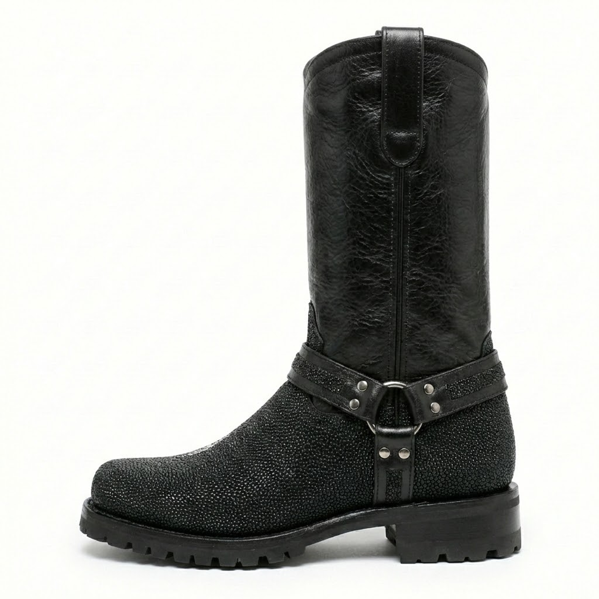 Los Altos Single Stone Stingray Biker Boots
