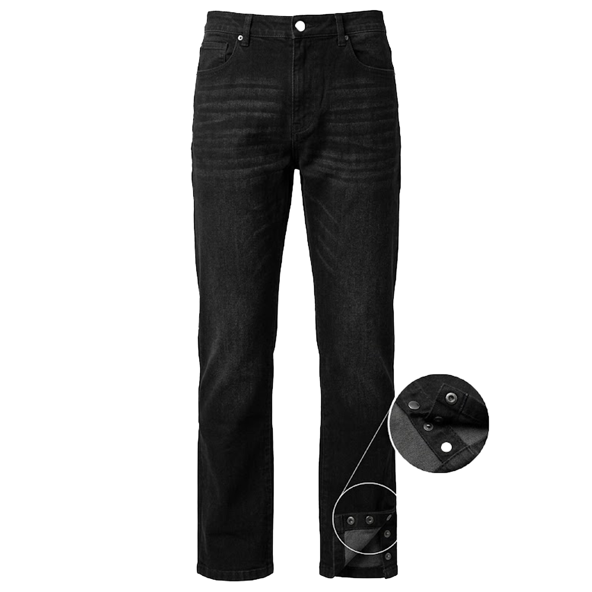 SBO Black Snap Hem Denim Jeans