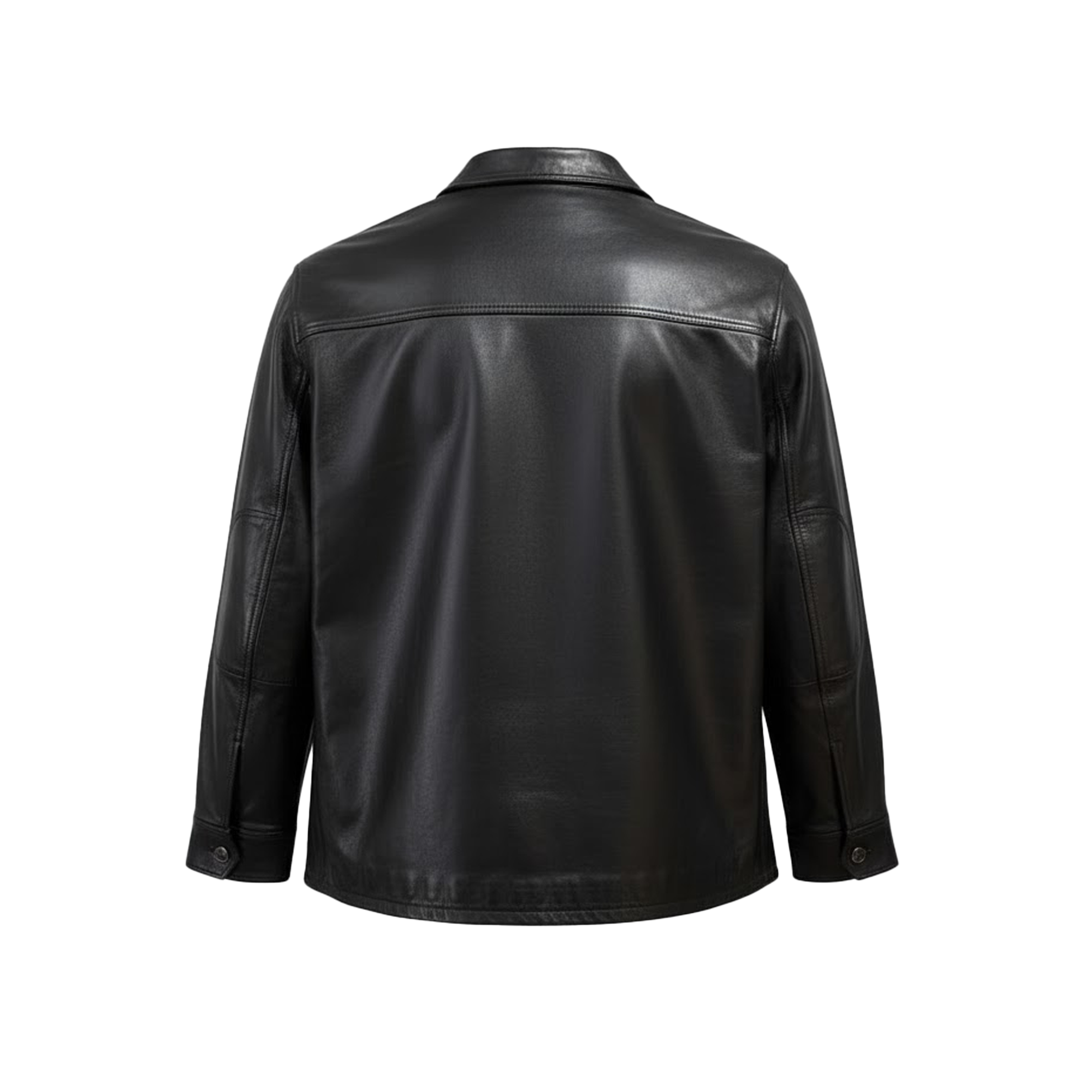 Kashani Men's Black Lambskin Button-Up Shirt