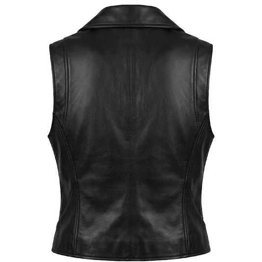 Kashani Women's Black Lambskin Leather Vest
