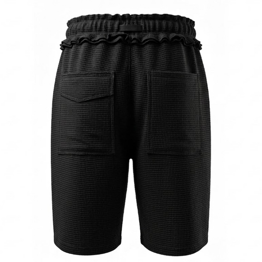 Voyage Studio Black Waffle Knit Shorts