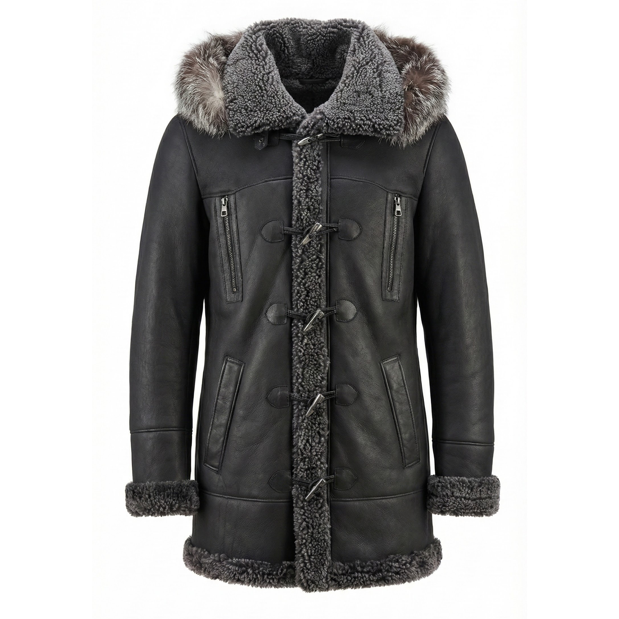 Kashani Black Ice Shearling Coat