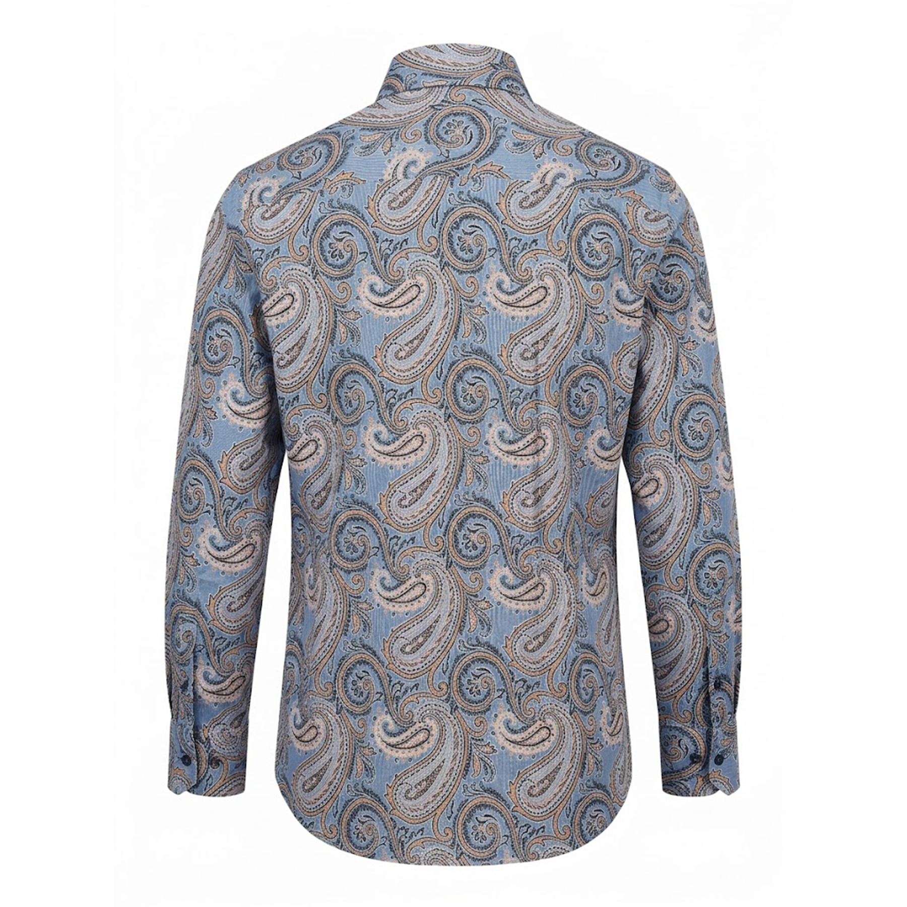 Leoni P628-5 Blue Paisley Button Up Shirt