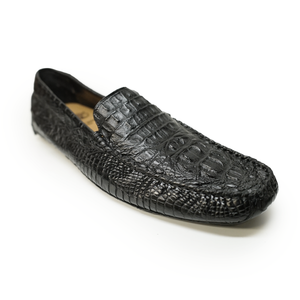 Calzoleria Toscana Black Hornback Crocodile Loafers - Dudes Boutique