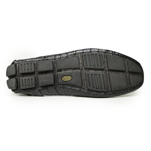 Calzoleria Toscana Black Hornback Crocodile Loafers - Dudes Boutique