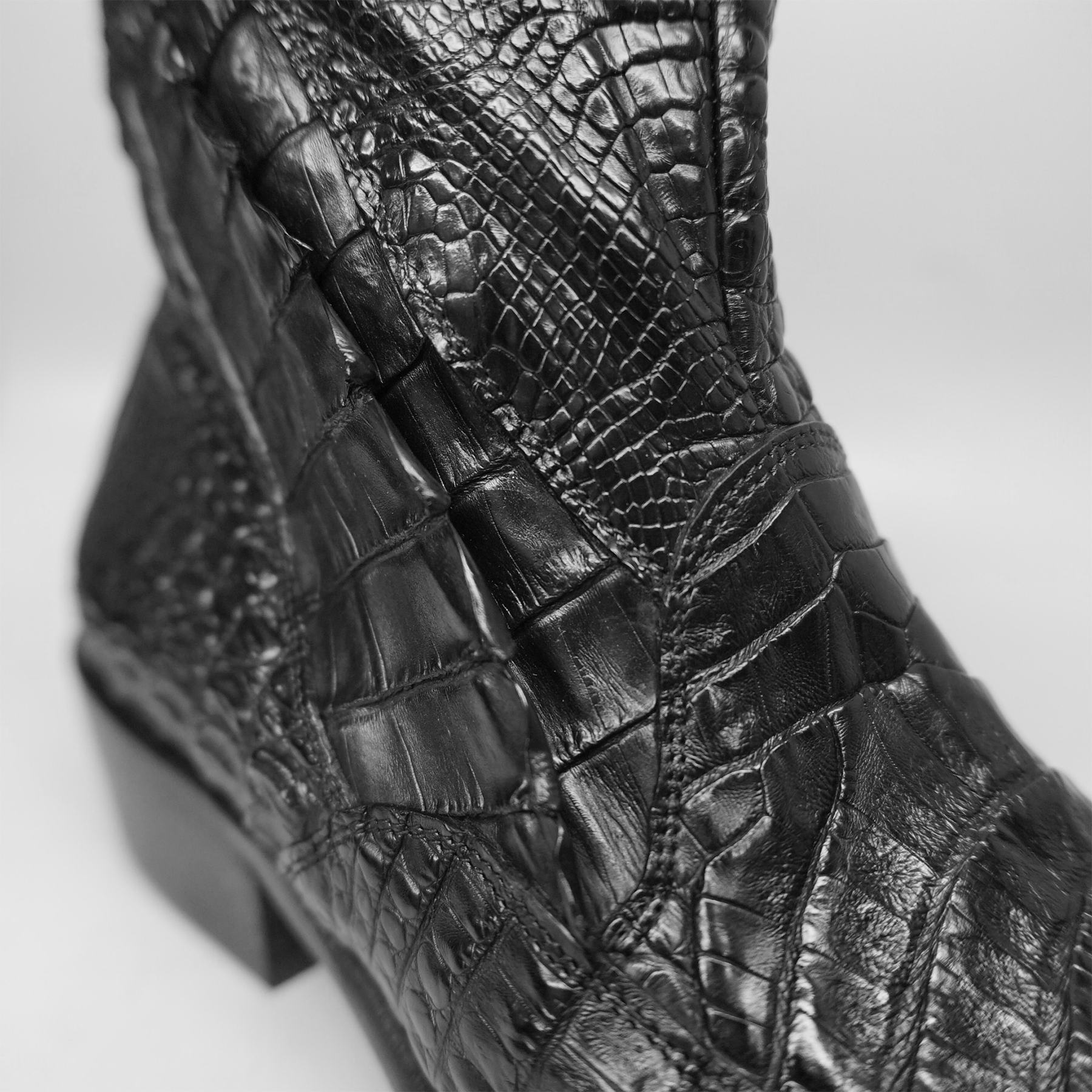 Calzoleria Toscana Black Full Hornback Alligator Ankle Boots - Dudes Boutique
