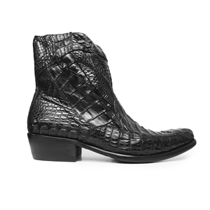 Calzoleria Toscana Black Full Hornback Alligator Ankle Boots - Dudes Boutique