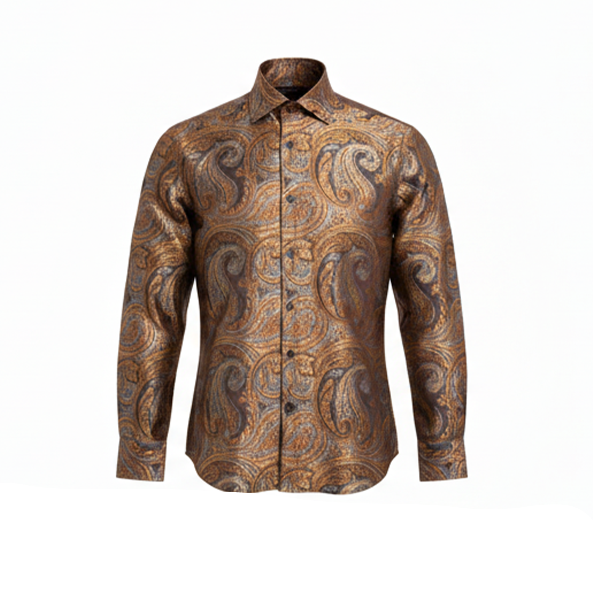 Leoni Bronze Paisley Button Up Shirt