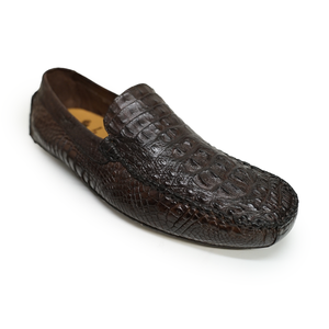 Calzoleria Toscana 4551 Dark Brown Hornback Driver Loafers - Dudes Boutique