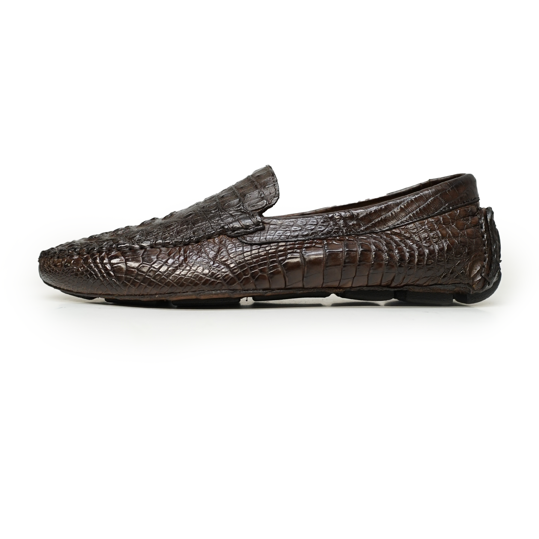 Calzoleria Toscana 4551 Dark Brown Hornback Driver Loafers - Dudes Boutique