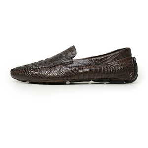 Calzoleria Toscana 4551 Dark Brown Hornback Driver Loafers - Dudes Boutique