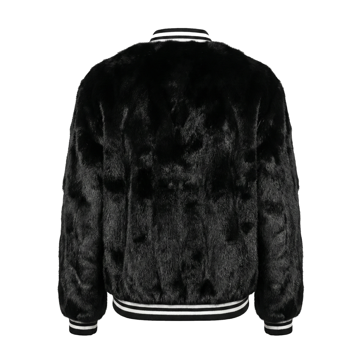 Kashani Men's Black Rabbit Baseball Jacket