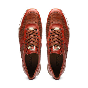 Marco Di Milano Brescia Antique Cognac Python & Calfskin Sneakers - Dudes Boutique