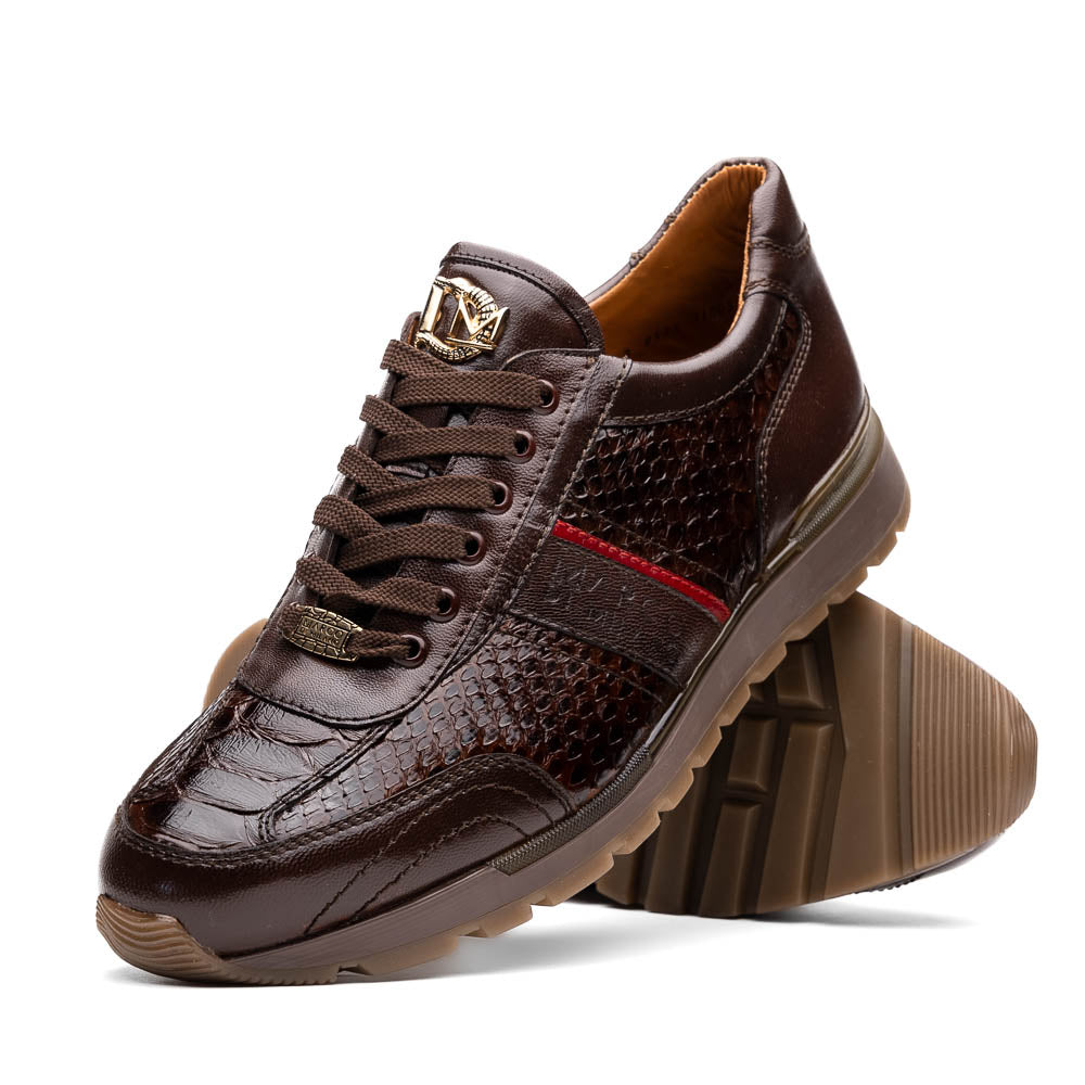 Marco Di Milano Brescia Brown Python & Calfskin Sneakers - Dudes Boutique