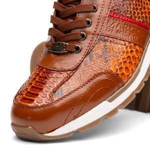 Marco Di Milano Brescia Honey Python & Calfskin Sneakers - Dudes Boutique