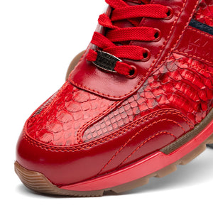 Marco Di Milano Brescia Red Python & Calfskin Sneakers - Dudes Boutique