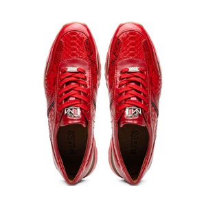 Marco Di Milano Brescia Red Python & Calfskin Sneakers - Dudes Boutique