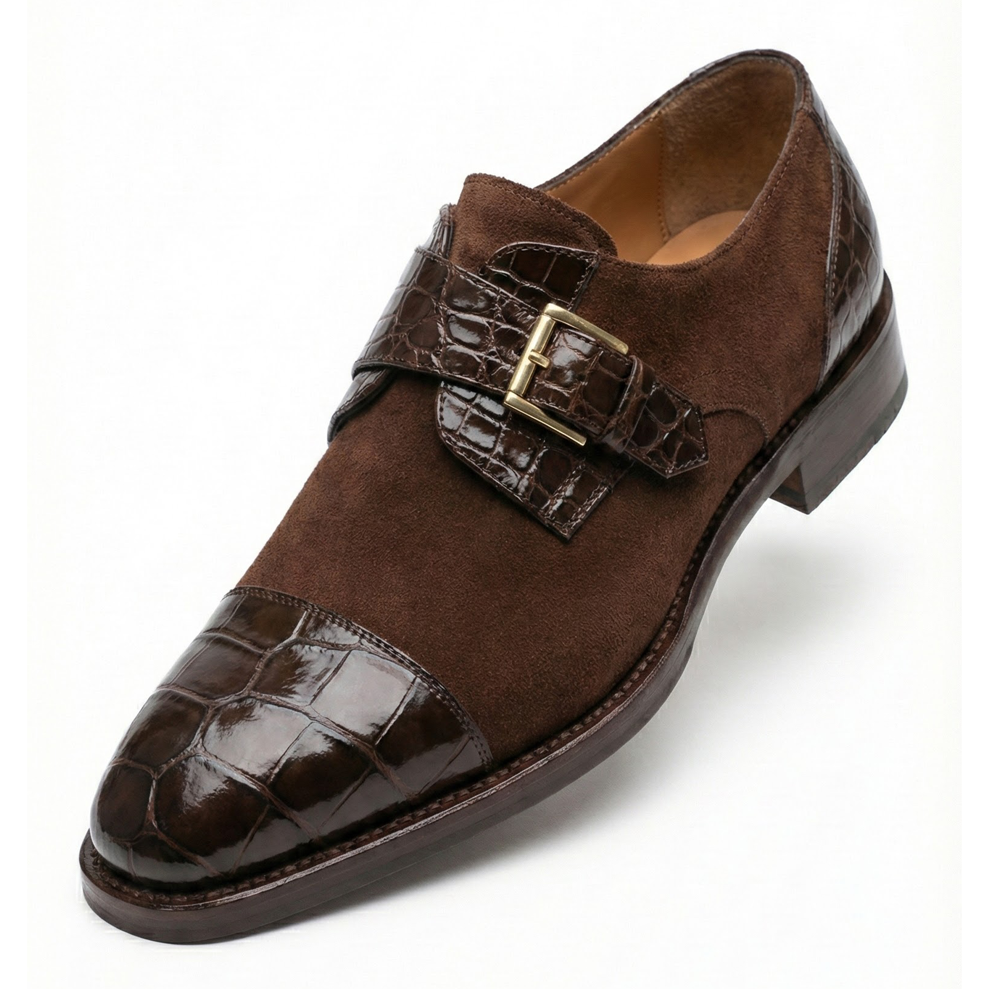 Mauri 1087/4 Alligator / Suede Cap Toe Dress Shoes