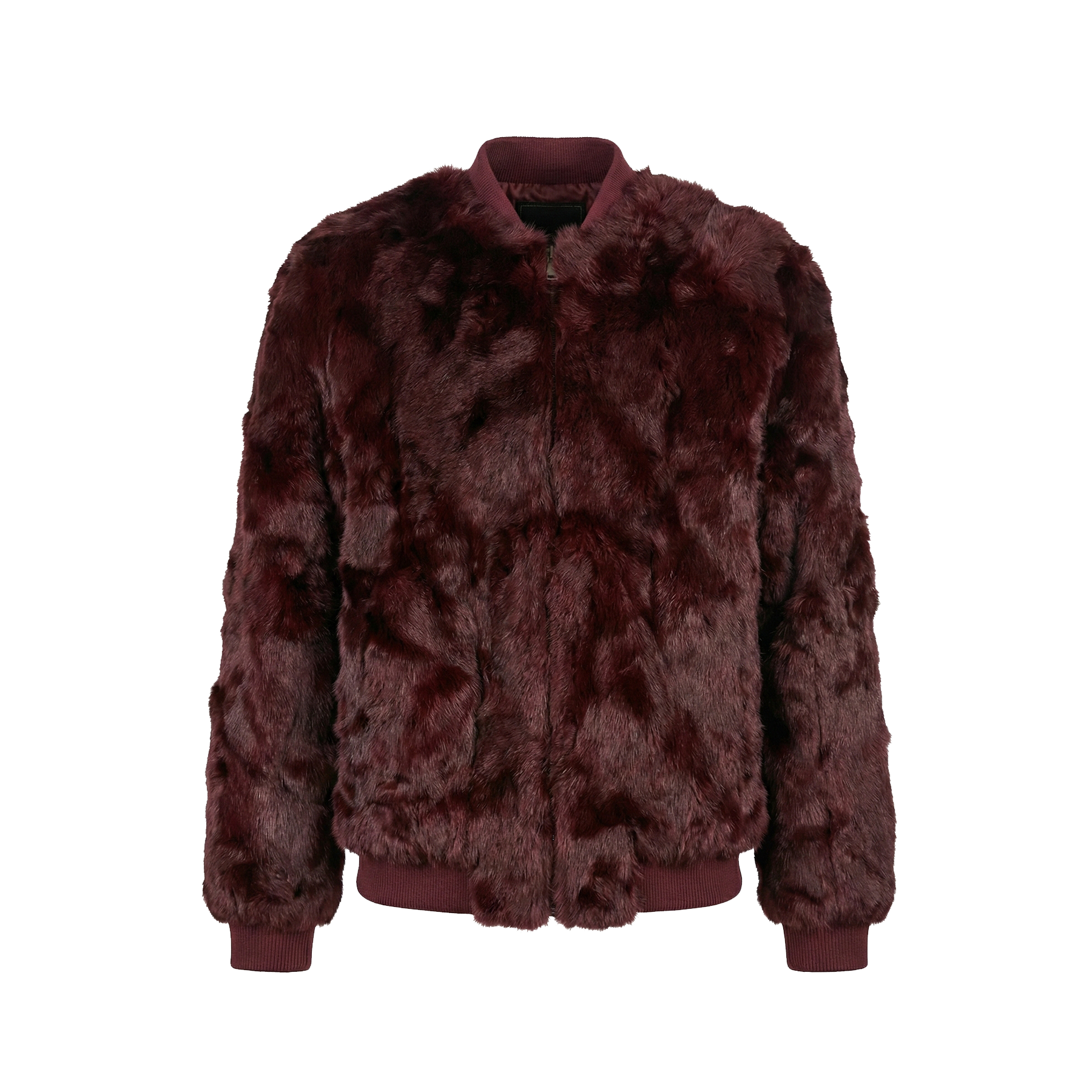 Kashani Men's Burgundy Rabbit Baseball Jacket